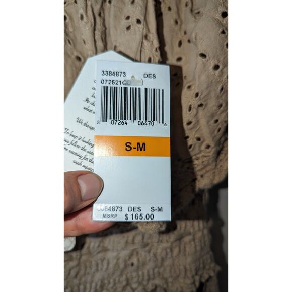 NWT Ale by Alessandra Women's Light Brown Eyelet Pattern OTS Romper SZ S/M $165 - Picture 10 of 12